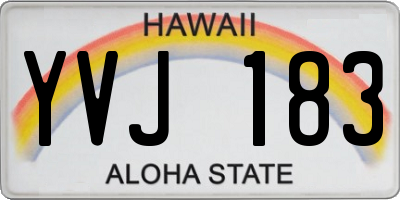 HI license plate YVJ183