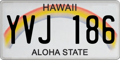 HI license plate YVJ186