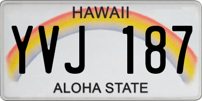 HI license plate YVJ187