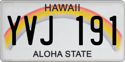 HI license plate YVJ191
