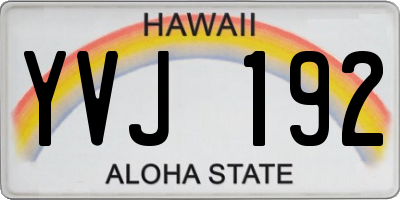 HI license plate YVJ192