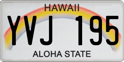 HI license plate YVJ195