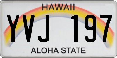 HI license plate YVJ197