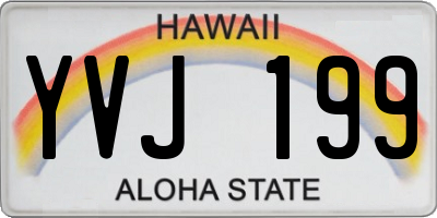 HI license plate YVJ199