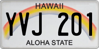 HI license plate YVJ201