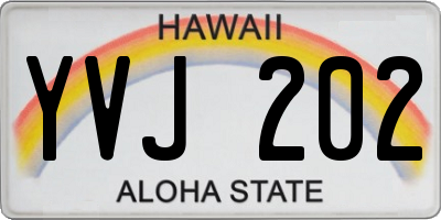 HI license plate YVJ202