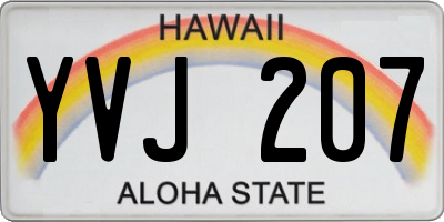 HI license plate YVJ207