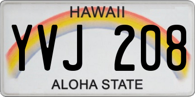 HI license plate YVJ208