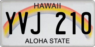 HI license plate YVJ210