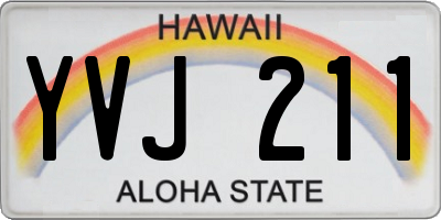 HI license plate YVJ211