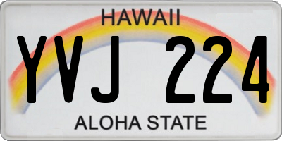 HI license plate YVJ224