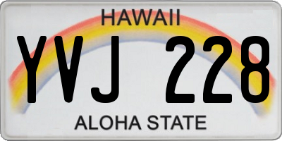 HI license plate YVJ228