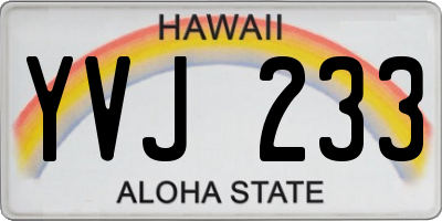 HI license plate YVJ233