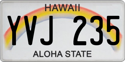HI license plate YVJ235