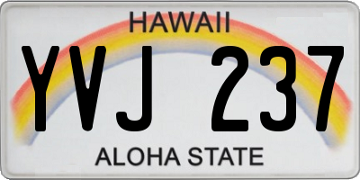 HI license plate YVJ237