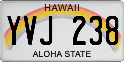 HI license plate YVJ238
