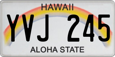 HI license plate YVJ245