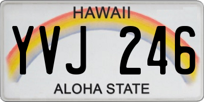 HI license plate YVJ246