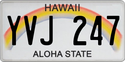 HI license plate YVJ247
