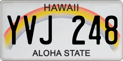 HI license plate YVJ248