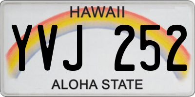 HI license plate YVJ252