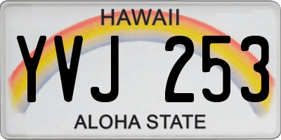 HI license plate YVJ253