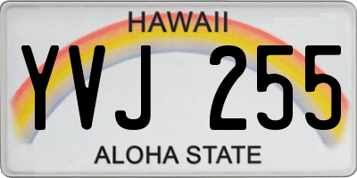 HI license plate YVJ255
