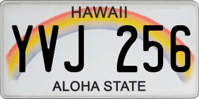 HI license plate YVJ256
