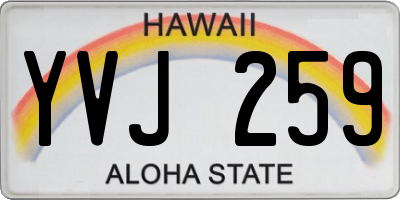 HI license plate YVJ259