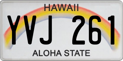 HI license plate YVJ261