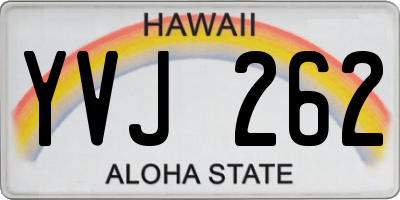 HI license plate YVJ262