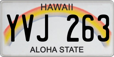 HI license plate YVJ263