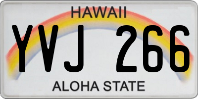 HI license plate YVJ266