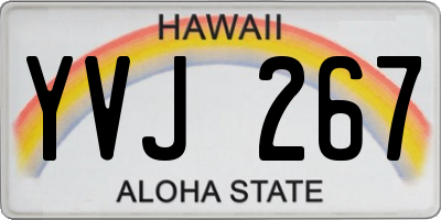 HI license plate YVJ267