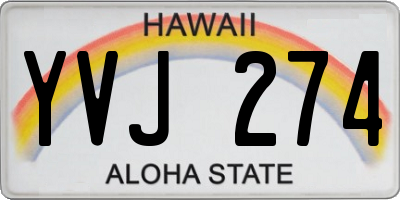 HI license plate YVJ274