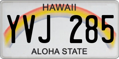 HI license plate YVJ285