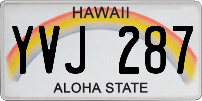 HI license plate YVJ287