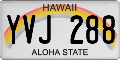 HI license plate YVJ288