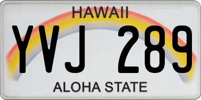 HI license plate YVJ289