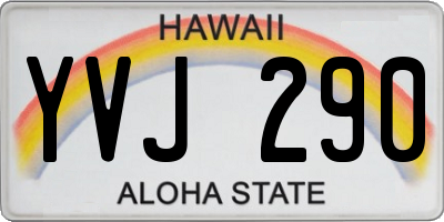 HI license plate YVJ290