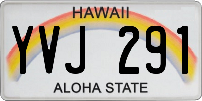 HI license plate YVJ291