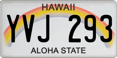 HI license plate YVJ293