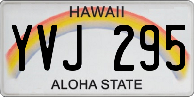 HI license plate YVJ295