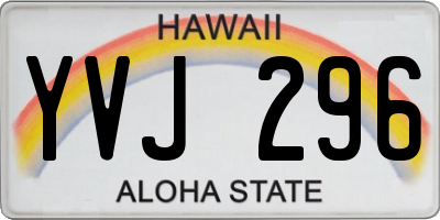 HI license plate YVJ296