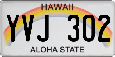 HI license plate YVJ302