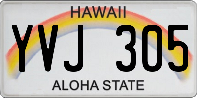 HI license plate YVJ305