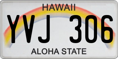 HI license plate YVJ306