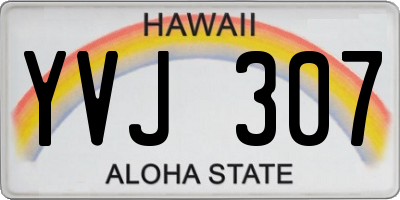HI license plate YVJ307