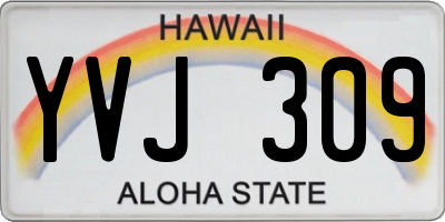HI license plate YVJ309