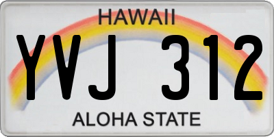 HI license plate YVJ312